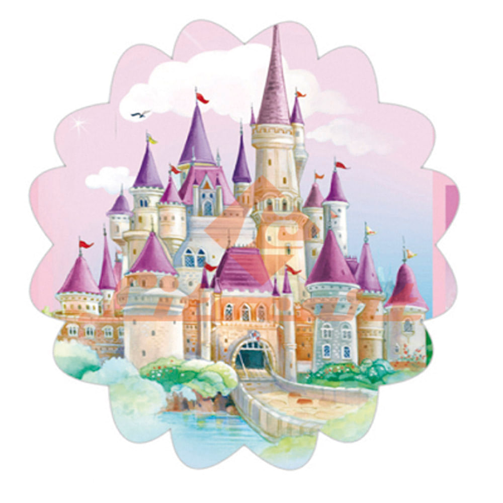 Aplique MDF Decoupage Castelo das Princesas LMAPC-340 - Litocart -  eCasaDecor