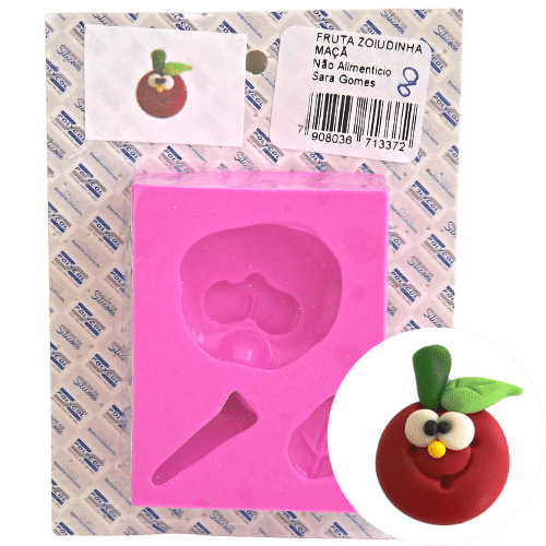 Molde de Silicone para Biscuit Polycol 13372 Fruta Zoiudinha Maçã 2x5,5x7cm  - eCasaDecor