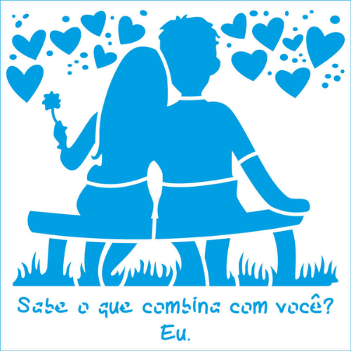 Stencil Litoarte 14x14 STA-156 Dia dos Namorados Casal Você Coisou o Meu  Coração - eCasaDecor