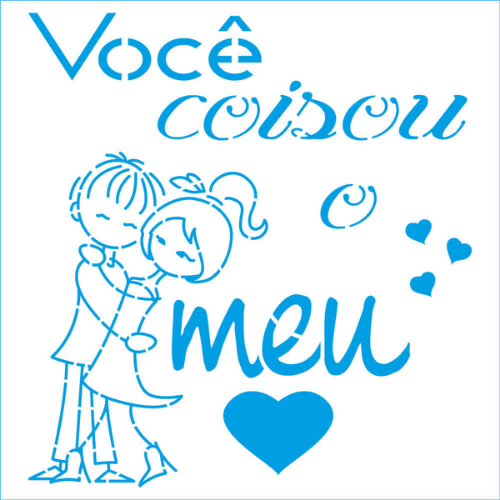 Stencil Litoarte 14x14 STA-156 Dia dos Namorados Casal Você Coisou o Meu  Coração - eCasaDecor