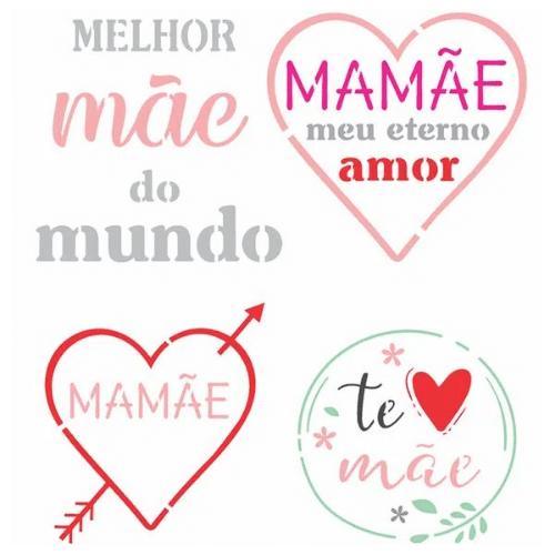 Stencil para Pintura 6 x 30cm - OPA3457 - Frase Amor da Minha Vida - OPA -  emporiojanial